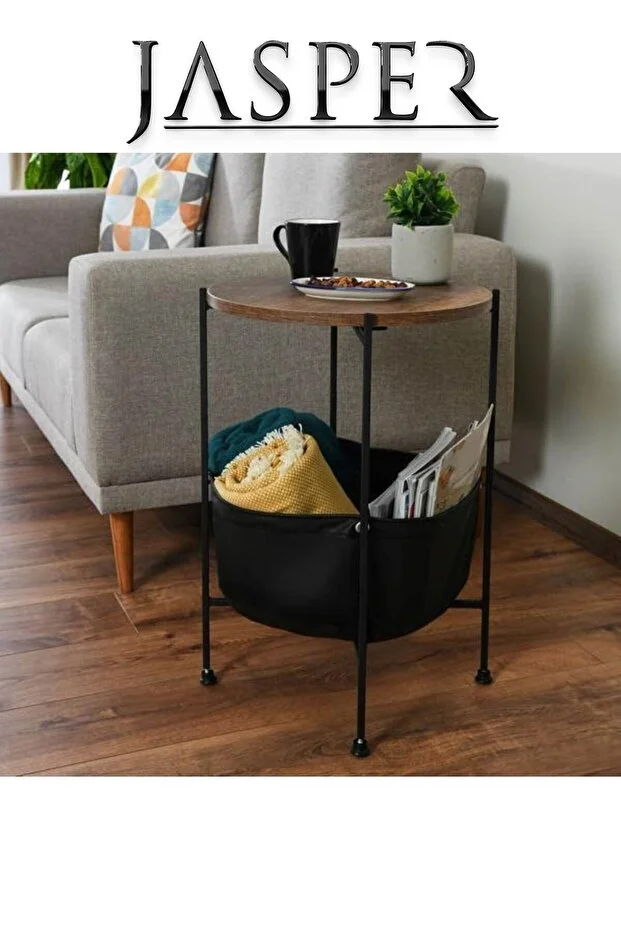 Jasper Latus Çift Katlı Altı Sepetli Yan Sehpa